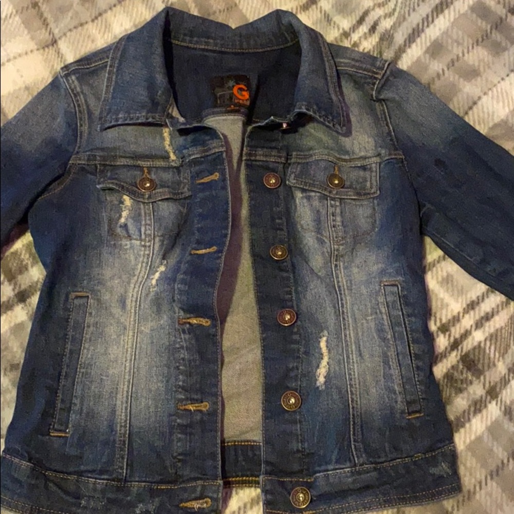 Teen Distressed Jean Jacket (Youth Small)